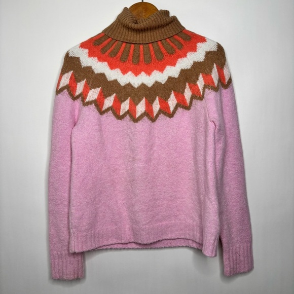 J. Crew Supersoft Fair Isle Turtleneck size Medium - Picture 4 of 12